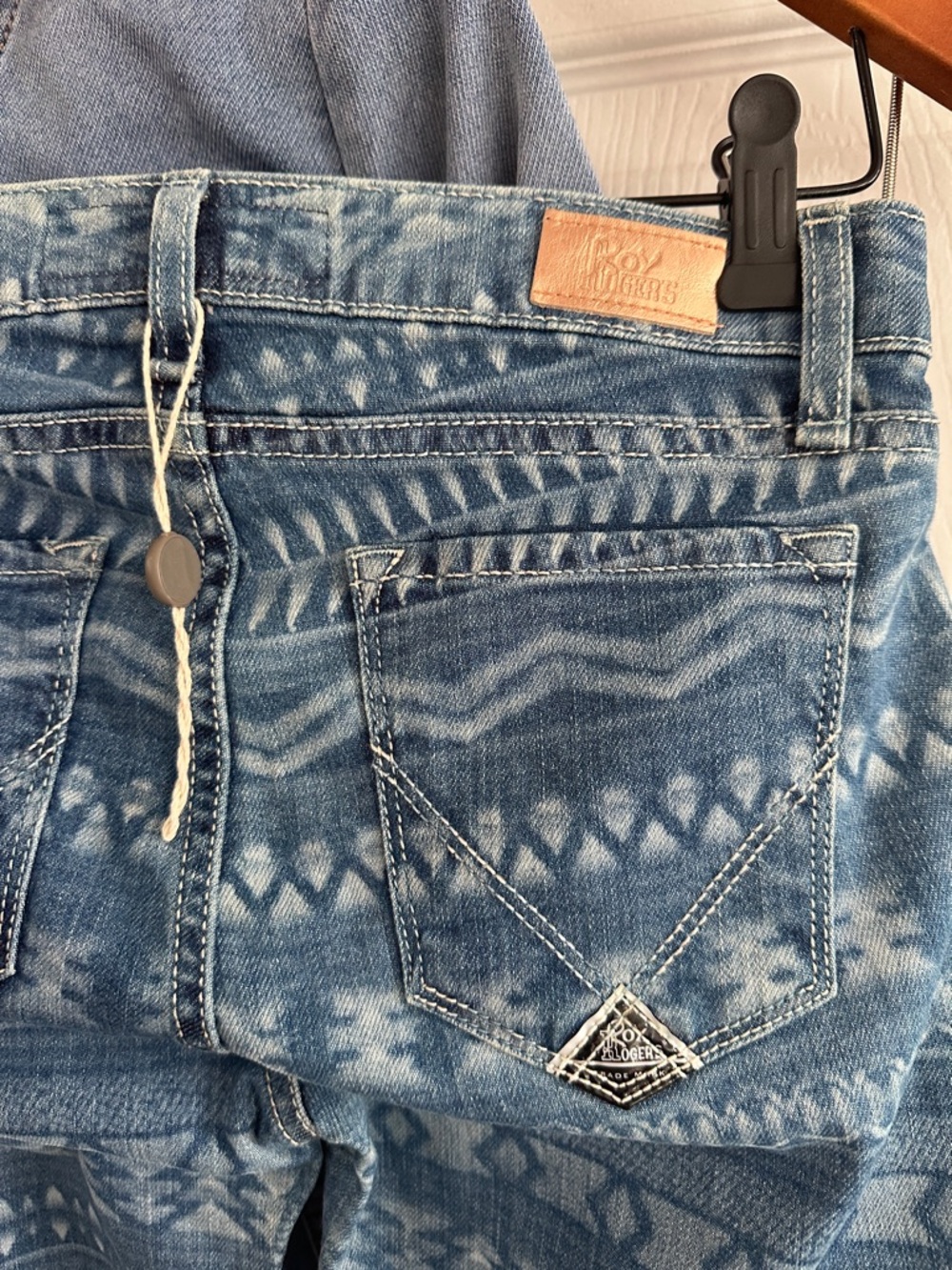 Roy Rogers Blue Denim Jeans with Metal Logo Button - Picture 6 of 8